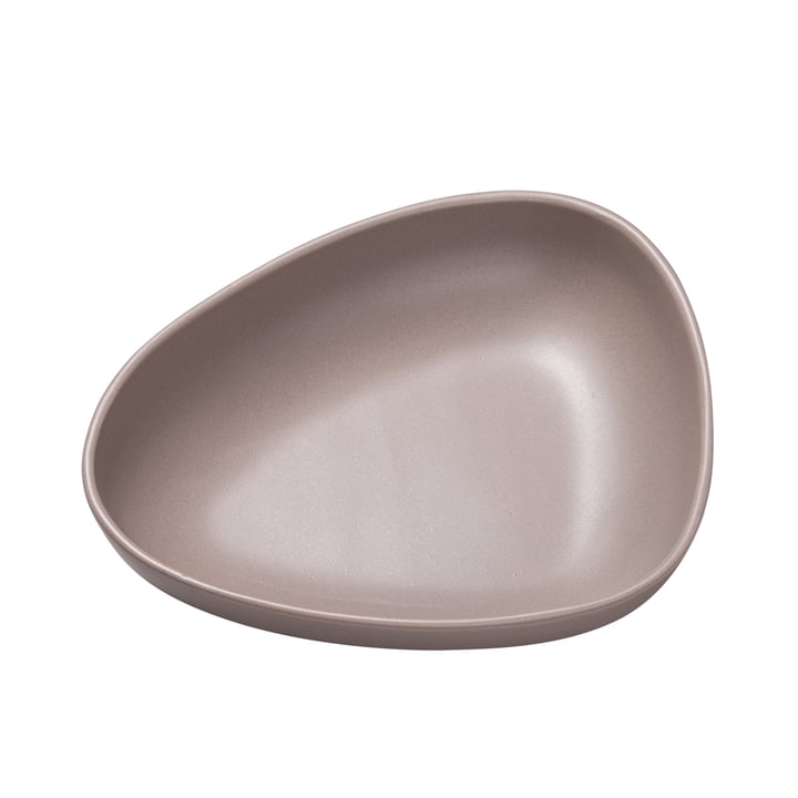 Curve Stoneware deep plate, 22 x 19 cm in warm grey from LindDNA