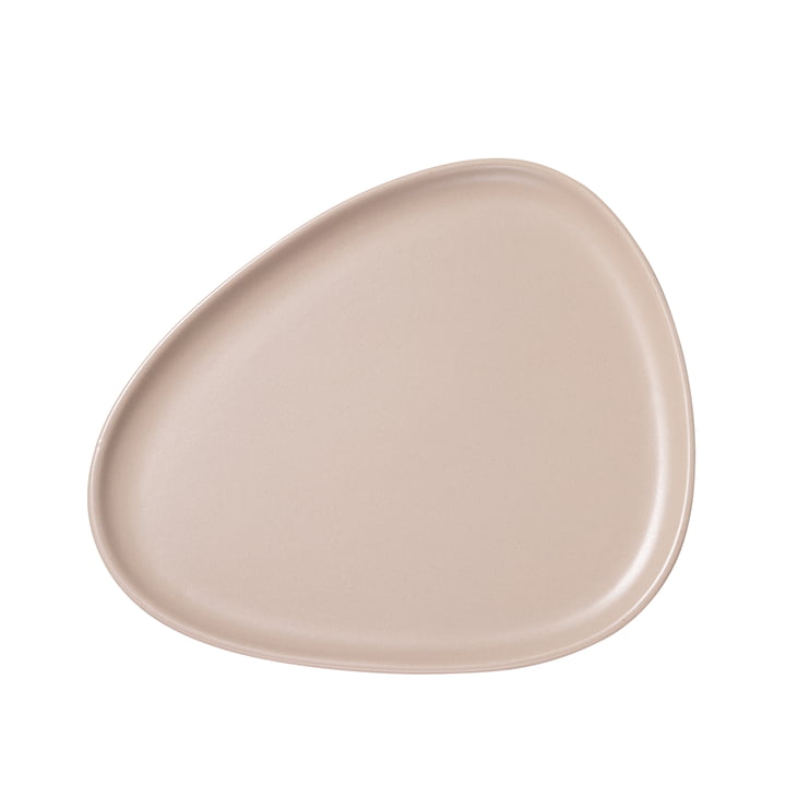Curve Stoneware Dinner Plate, 30 x 26 cm in sand from LindDNA