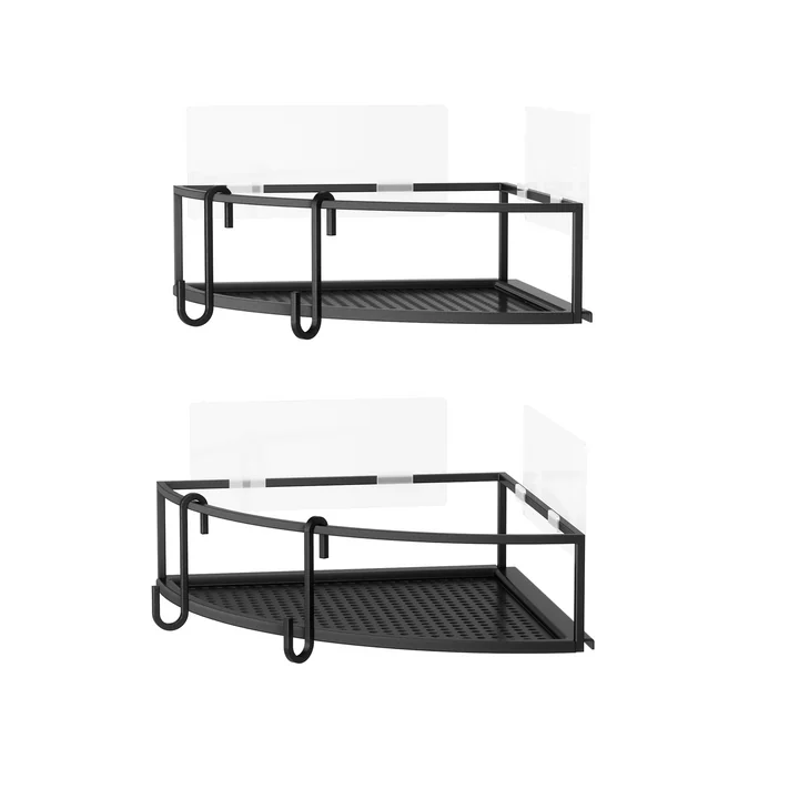 Cubiko Shower tray triangular, set of 2, black from Umbra