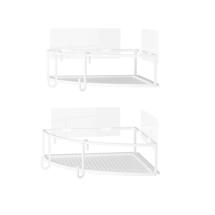 Cubiko Shower tray triangular, set of 2, white from Umbra