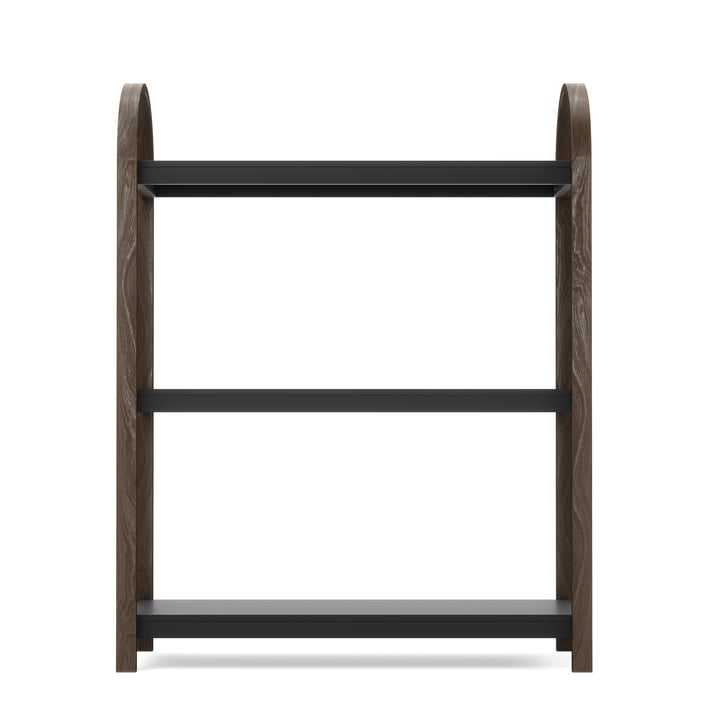Bellwood Freestanding shelf with 3 shelves, black / poplar dark of Umbra