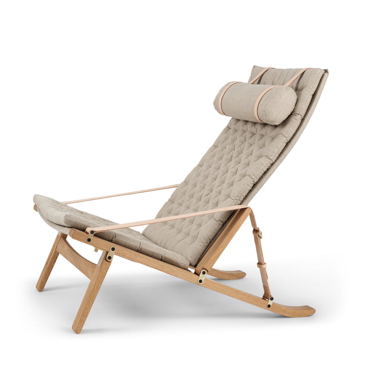 FK10 Plico Lounge Chair, Oak oiled / Canvas natural / Linen natural from Carl Hansen