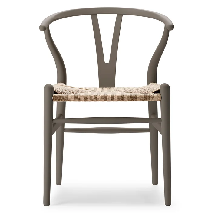 CH24 Wishbone Chair , soft slate / natural wicker from Carl Hansen