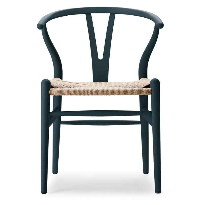 CH24 Wishbone Chair , soft north sea / natural wicker from Carl Hansen