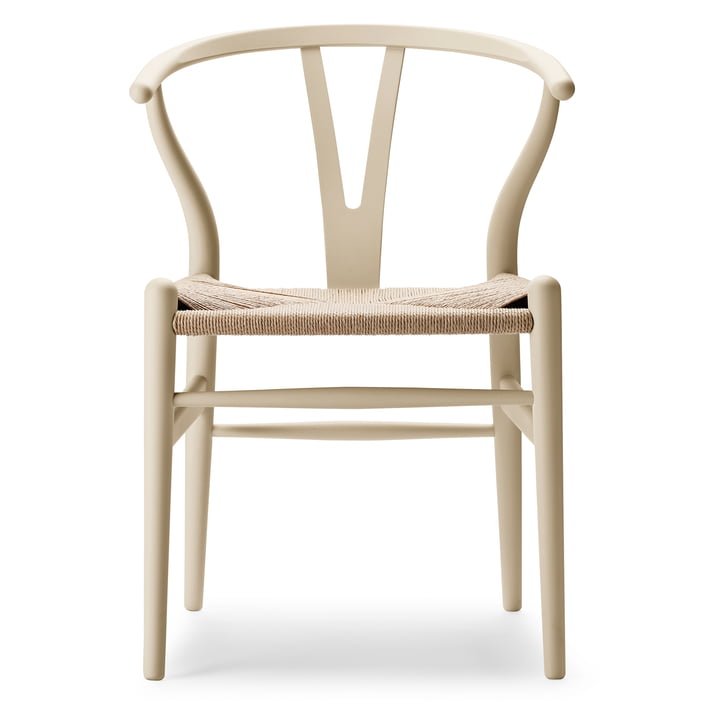 CH24 Wishbone Chair, soft barley / natural wickerwork by Carl Hansen