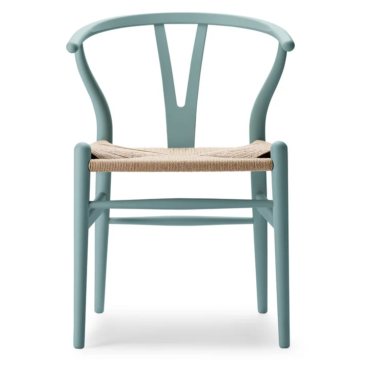 CH24 Wishbone Chair , soft pewter / natural wicker from Carl Hansen