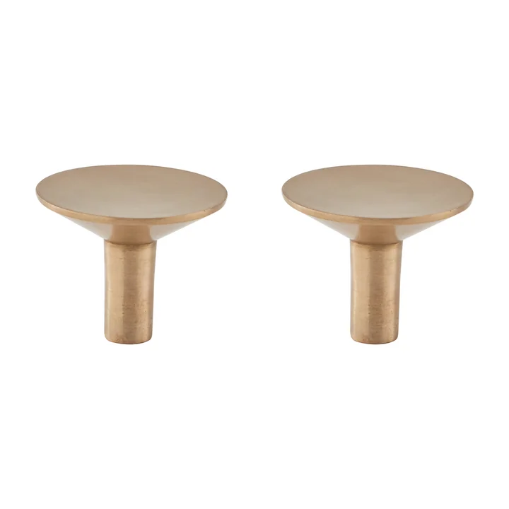 Rina Coat hook from OYOY Ø 4.5 cm, brushed brass (set of 2)
