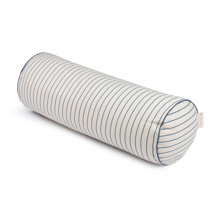 Java Cushion, 50 x Ø 18 cm, blue thin stripes / natural by Nobodinoz