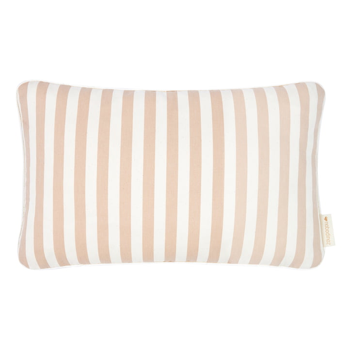 Jazz Cushion, 45 x 30 cm, taupe stripes / natural by Nobodinoz