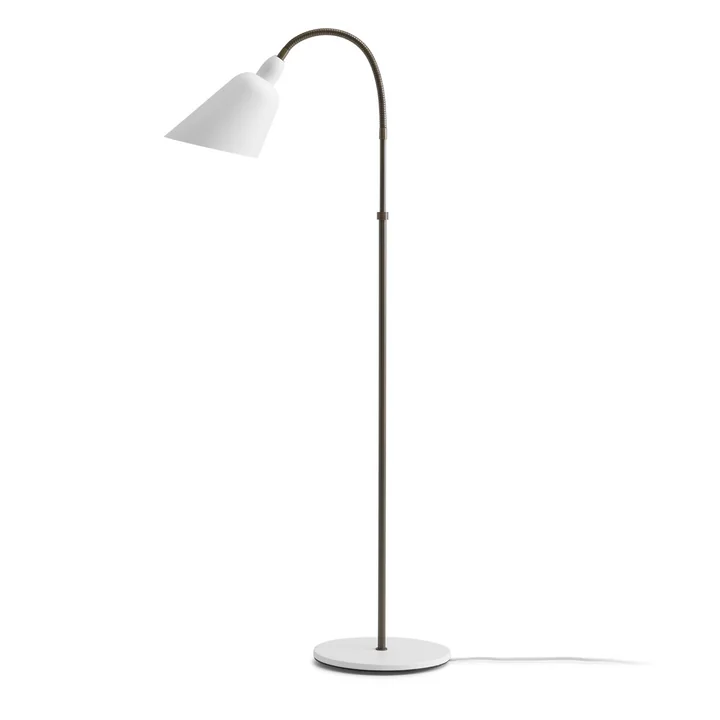 Bellevue Floor lamp AJ7, white / brass bronzed of & Tradition