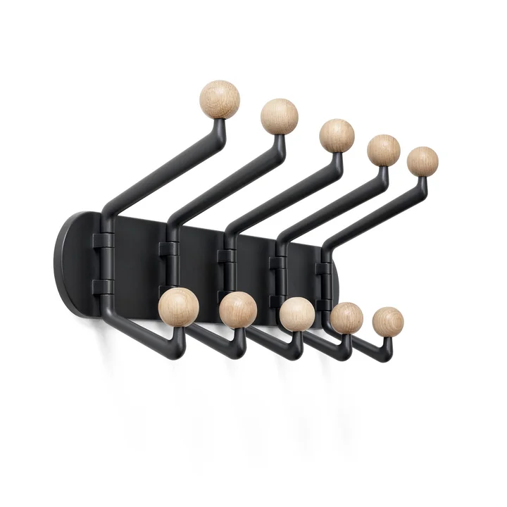 Capture Wall coat rack SC76, graphite / oak from & Tradition