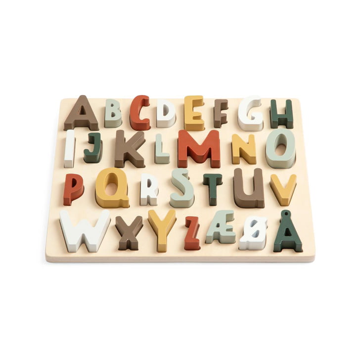 The puzzle made of wood from Sebra in the version Danish ABC