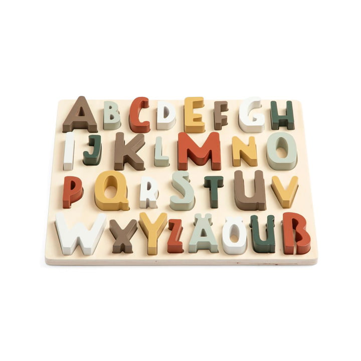 The puzzle made of wood from Sebra in the version German ABC