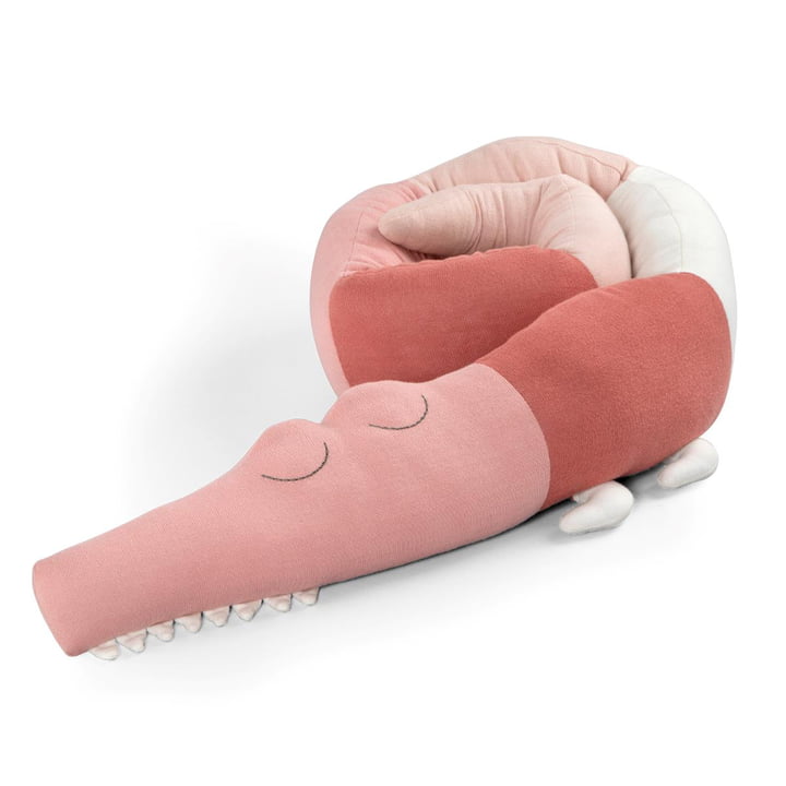 Sleepy Croc Cushion from Sebra in the color blossom pink