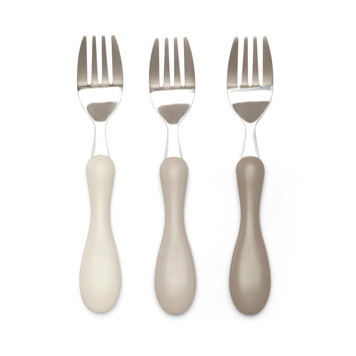 Children's cutlery fork set from Sebra in the color moonlight beige