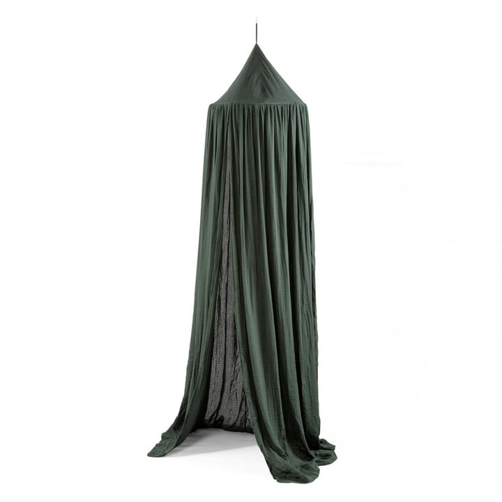Canopy for bed from sebra in the color bottle green