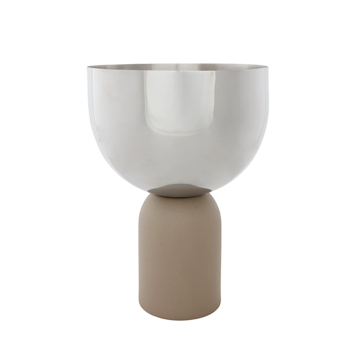 Torus Flower pot from AYTM in color taupe / silver