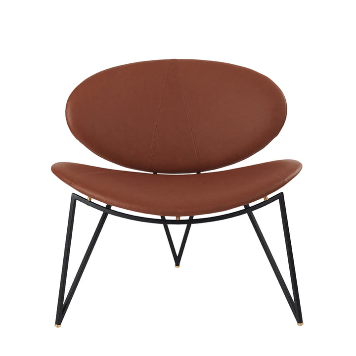 Semper Lounge Chair from AYTM in color black / cognac