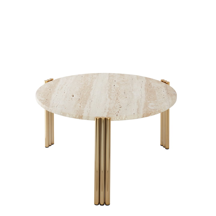 Tribus Side table from AYTM in the finish gold / travertine