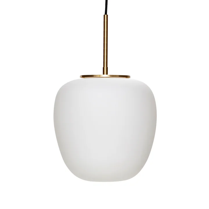The glass pendant lamp from Hübsch Interior in white / brass, Ø 25 cm, H 36 cm