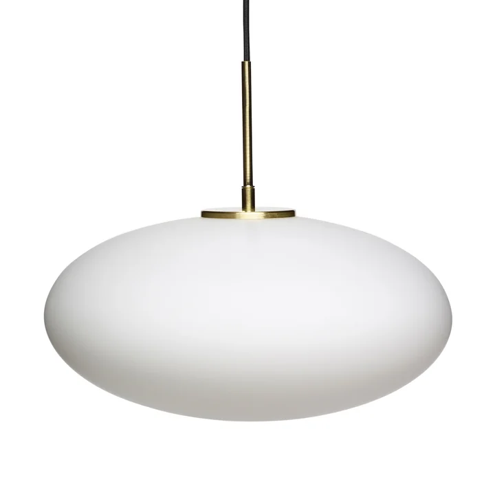 The glass pendant lamp from Hübsch Interior in white / brass, Ø 40 cm, H 32 cm