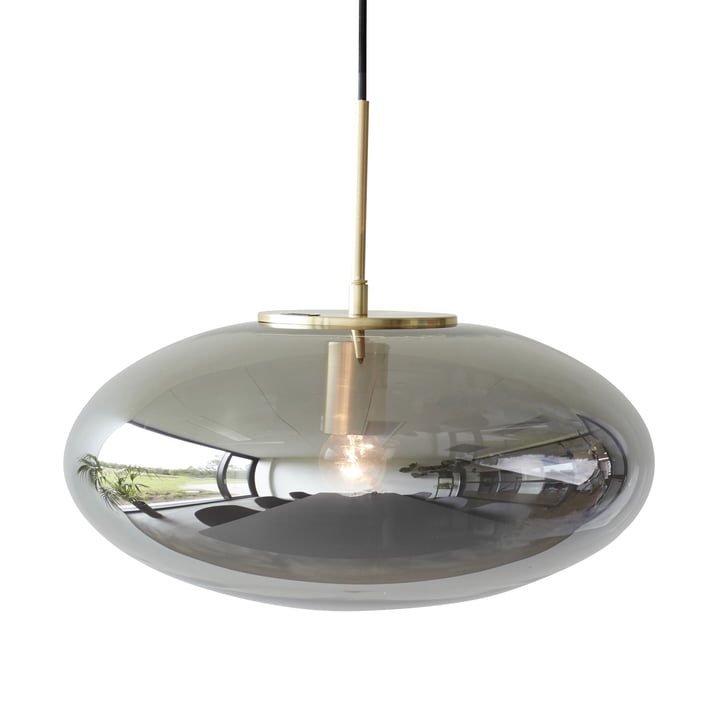 The glass pendant lamp from Hübsch Interior in mirrored / brass, Ø 40 cm, H 32 cm