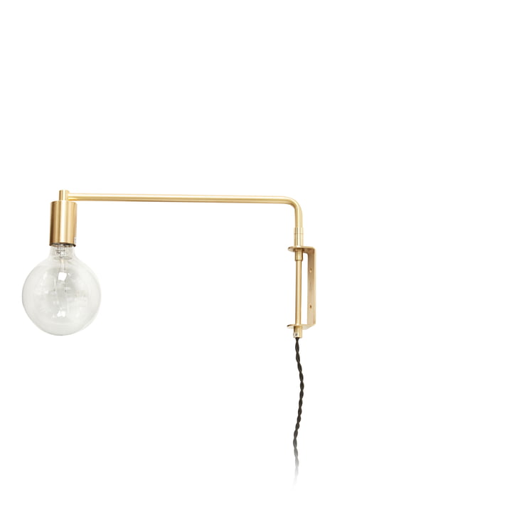 Brass wall lamp with bulb from Hübsch Interior