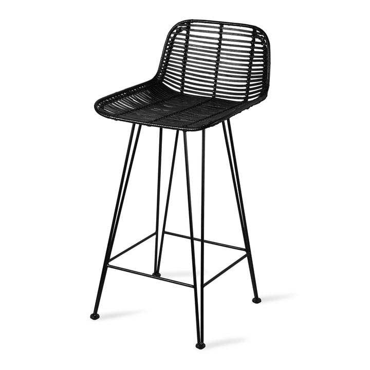 Rattan Bar stool from HKliving in color black