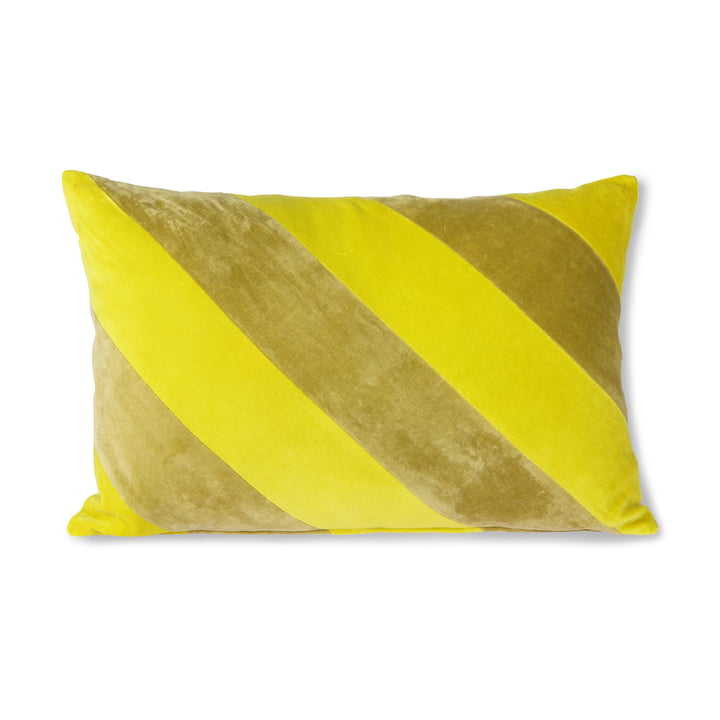 Striped Velvet pillow from HKliving in the version yellow / green