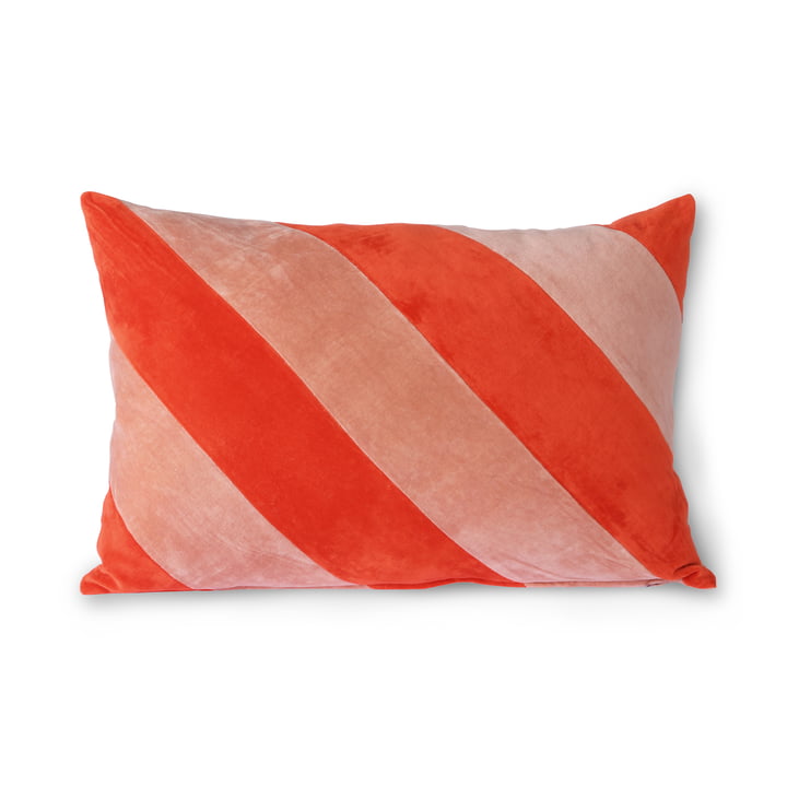 Striped Velvet pillow from HKliving in the version red / pink