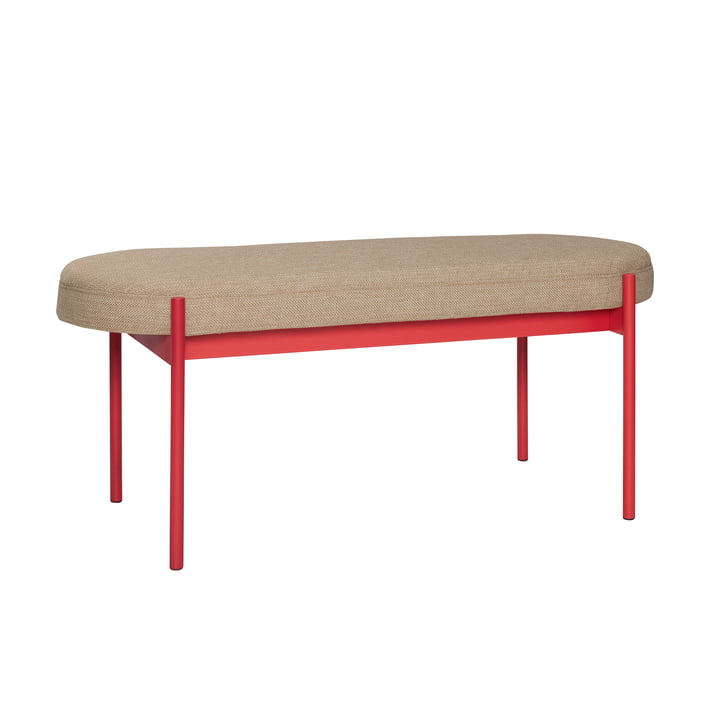 Klint Bench from Hübsch Interior in color sand / red