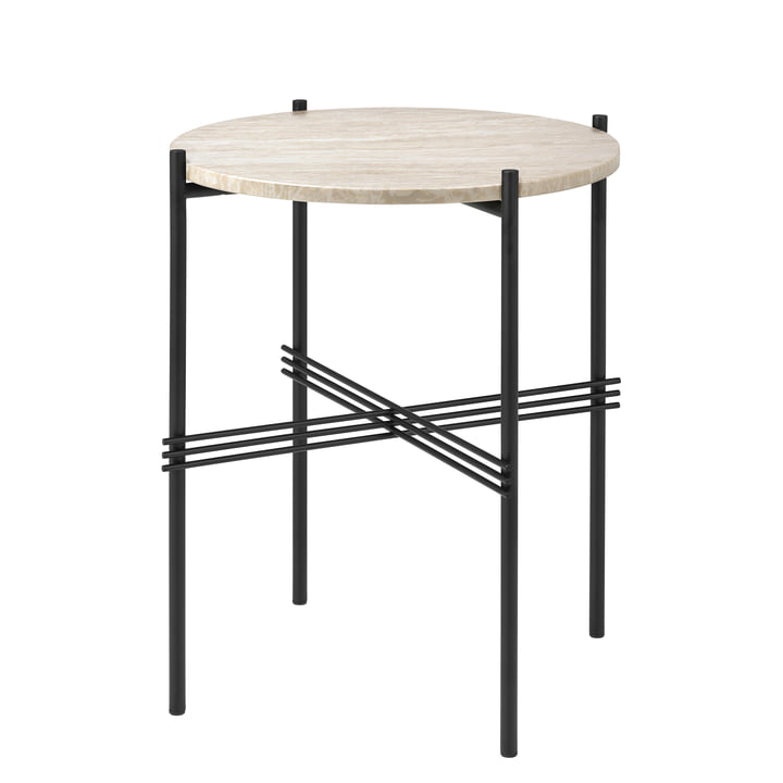 TS Outdoor Side table, Ø 40 cm, black / white from Gubi
