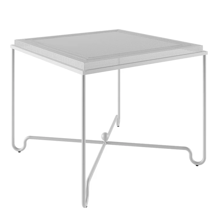 Tropique Outdoor Dining table, 90 x 90 cm, matt white from Gubi