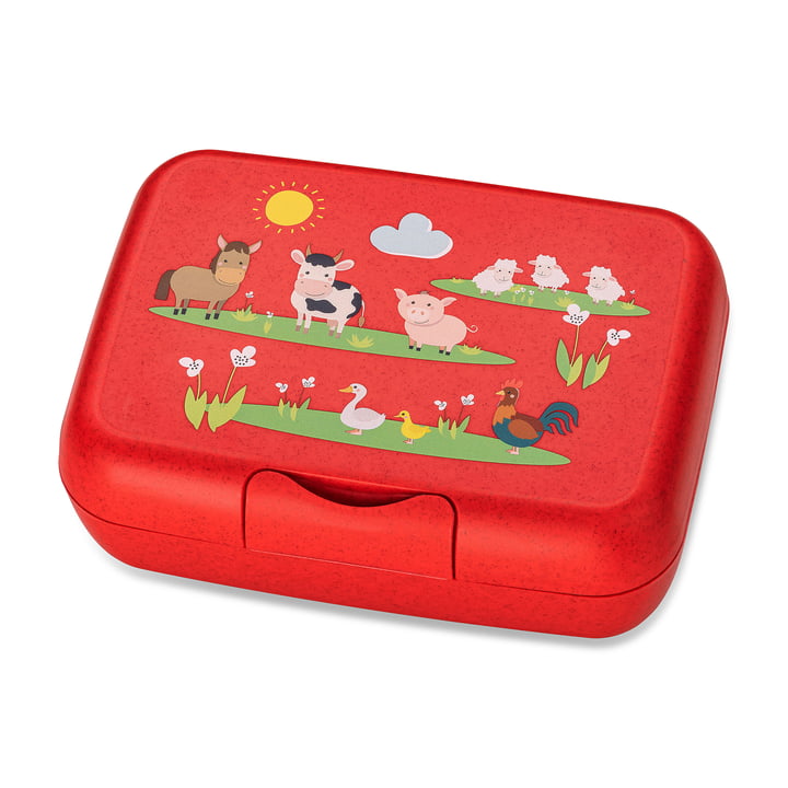 Candy L Kids Lunch Box Farm, organic red by Koziol