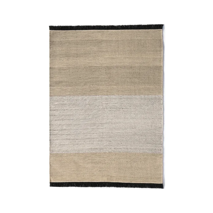 Tres outdoor rug Stripes 170 x 240 cm from nanimarquina in natural / black