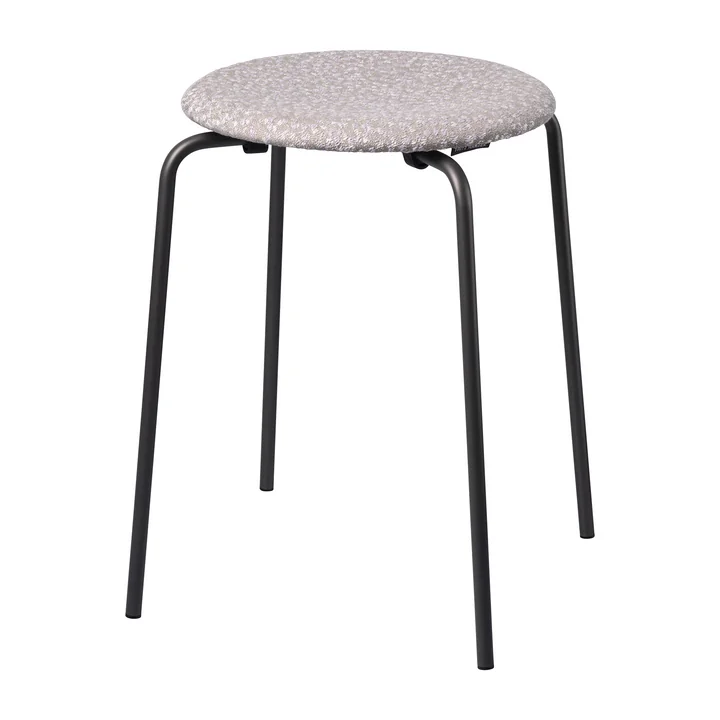 Dot Stool, gray / beige / white / base graphite of Fritz Hansen