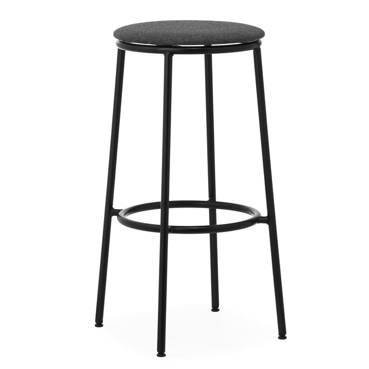 Circa Bar stool upholstered, H 75 cm, black from Normann Copenhagen