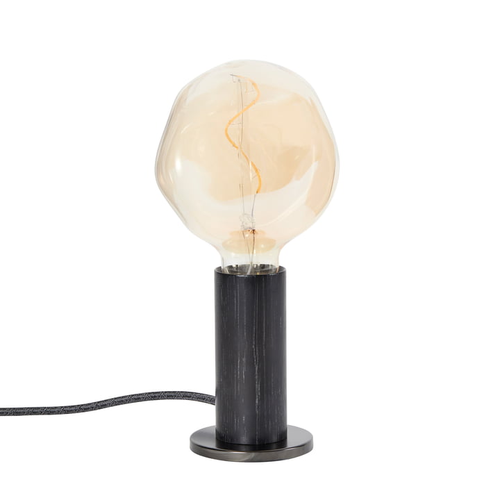 Oak Knuckle Table lamp, oak black / steel (limited edition) including Voronoi I LED bulb E27 2W, Ø 12,5 cm, transparent grey by Tala