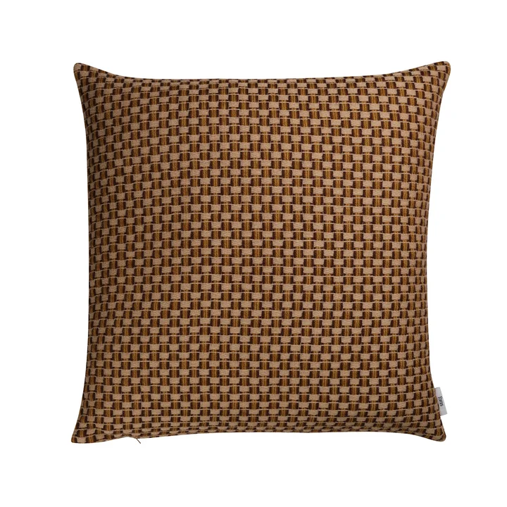 Isak Cushion, 60 x 60 cm, yellow / brown by Røros Tweed
