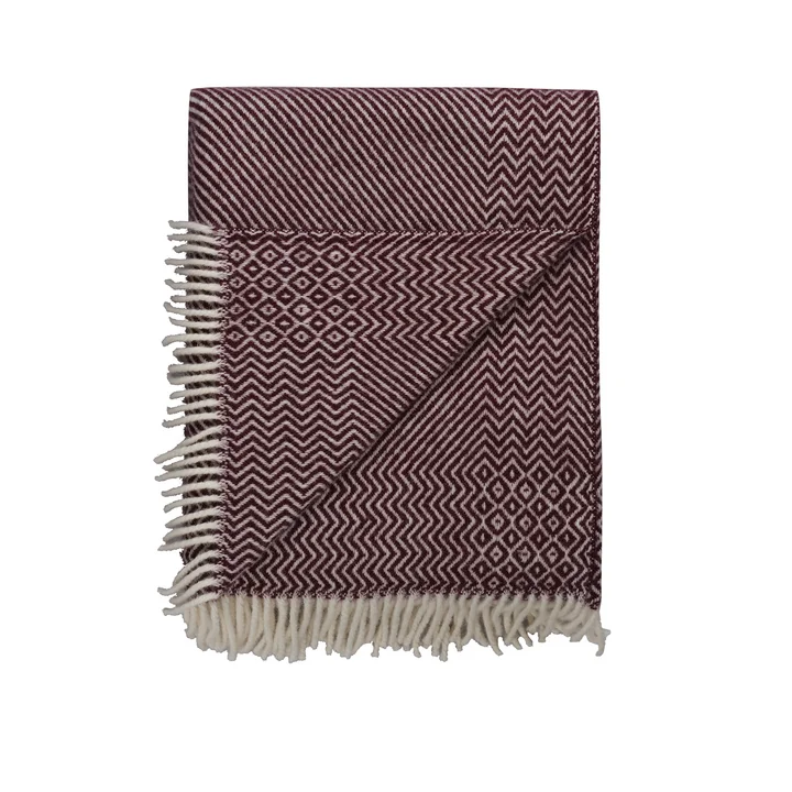 Kattefot Wool blanket, 140 x 220 cm, burgundy from Røros Tweed