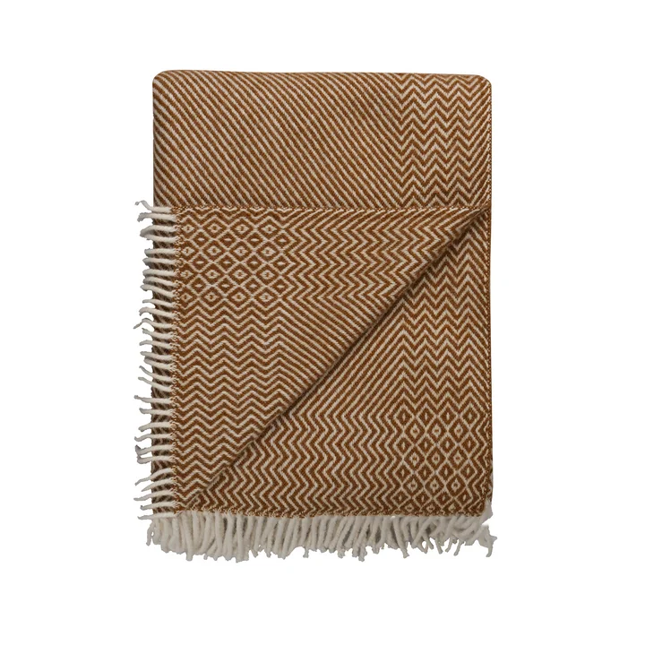 Kattefot Wool blanket, 140 x 220 cm, burnt ochre by Røros Tweed