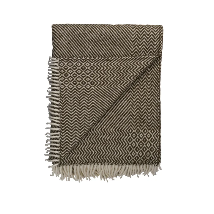 Kattefot Wool blanket, 140 x 220 cm, green from Røros Tweed