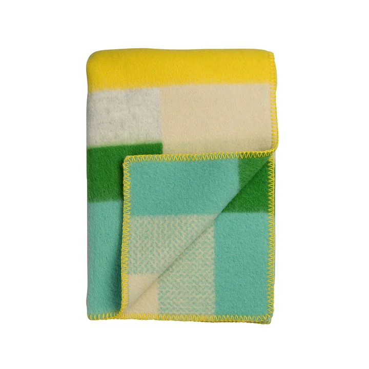 Mikkel Wool blanket, 135 x 200 cm, yellow / beige by Røros Tweed