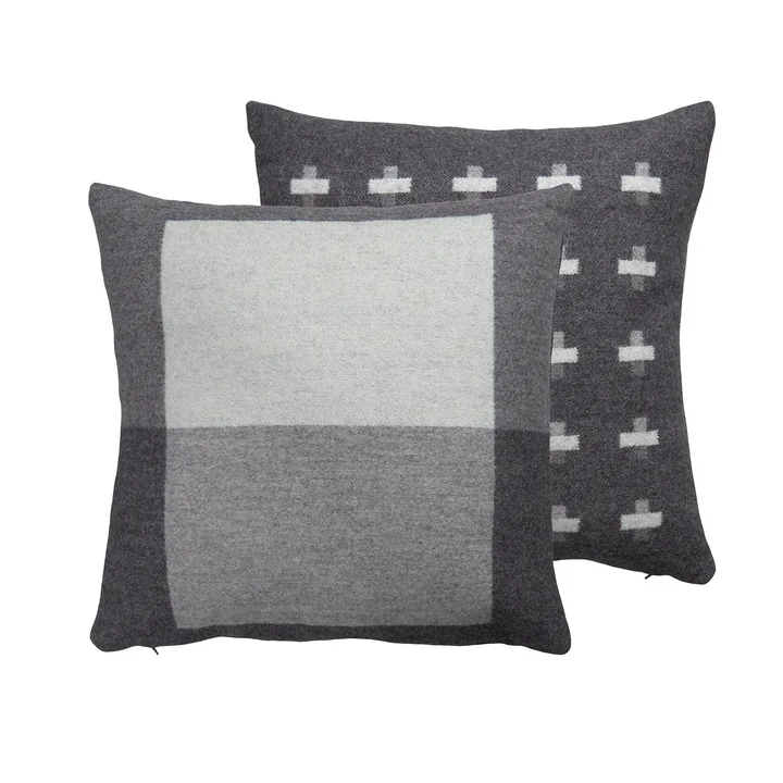 Syndin Cushion, 50 x 50 cm, gray mottled " slate " by Røros Tweed