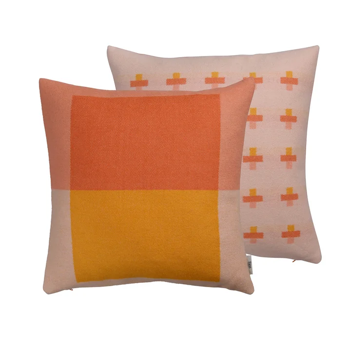 Syndin Cushion, 50 x 50 cm, orange " cloudberry " by Røros Tweed