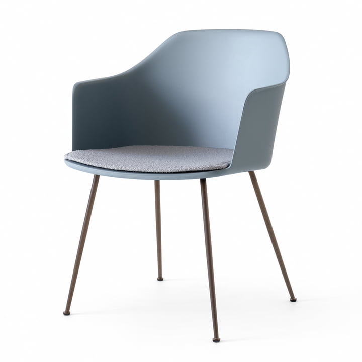 Rely HW34 Armchair from & Tradition in bronzed / light blue / blue (Karandash 006)