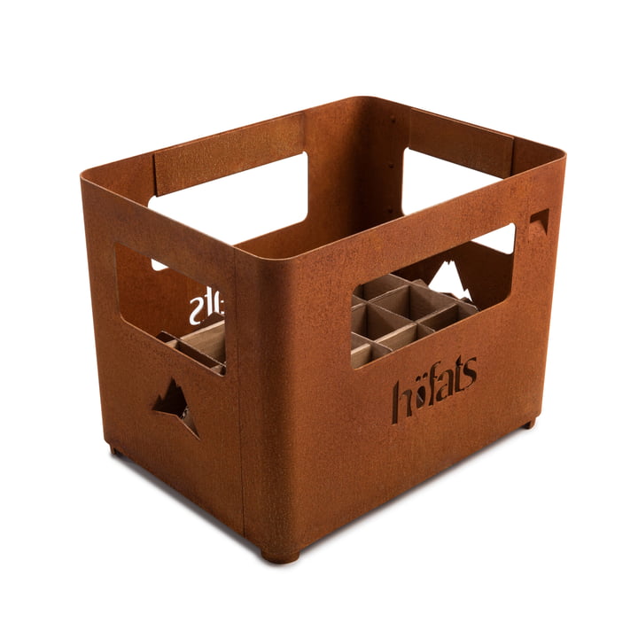 Beer Box Fire basket from höfats in the color rusty