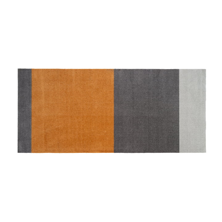 Stripes Horizontal Runner, 90 x 200 cm, light gray / steel gray / dijon by Tica Copenhagen