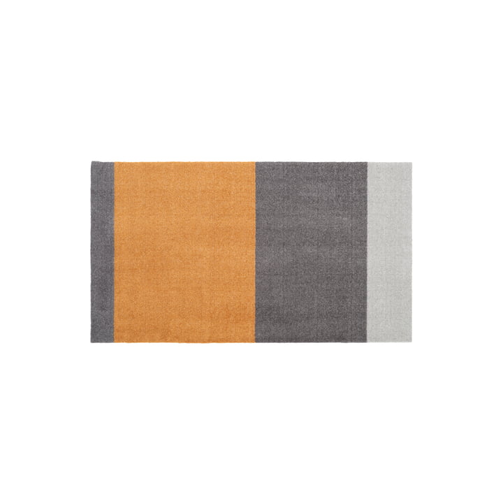 Stripes Horizontal Runner, 67 x 120 cm, light gray / steel gray / dijon by Tica Copenhagen