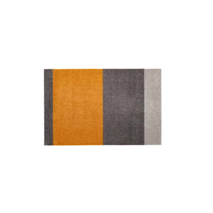 Stripes Horizontal Runner, 60 x 90 cm, light gray / steel gray / dijon by Tica Copenhagen